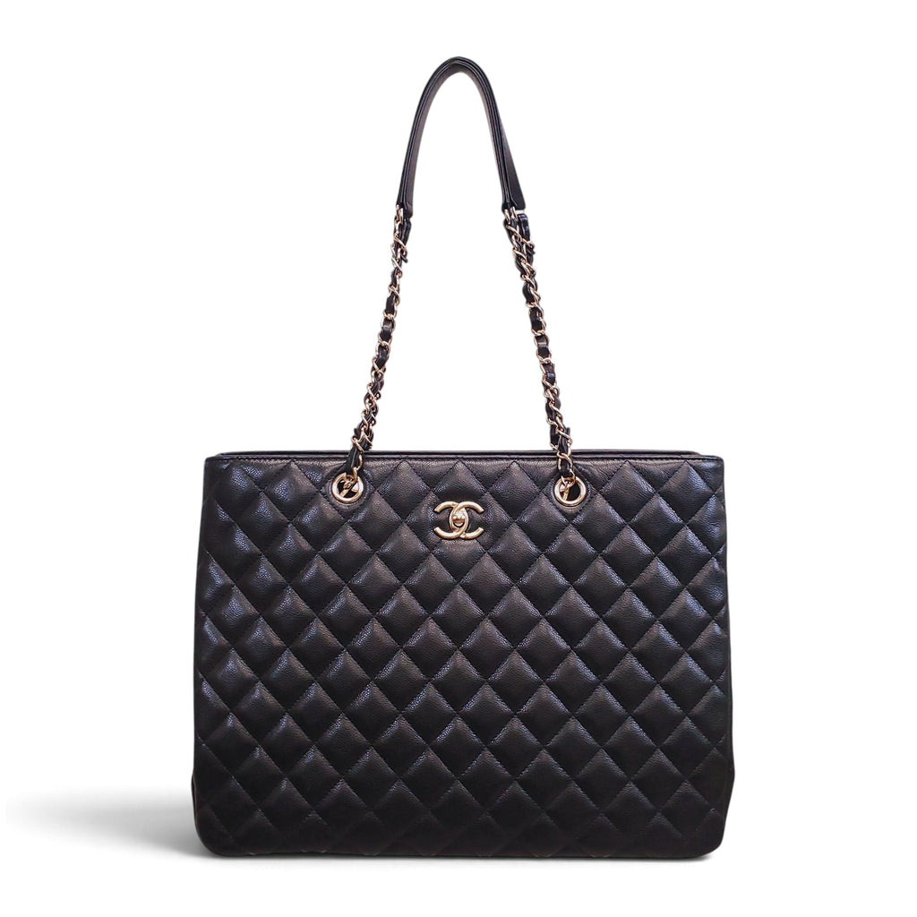 CHANEL BLACK CAVIAR CLASSIC TIMELESS LARGE SHOPPING TOTE