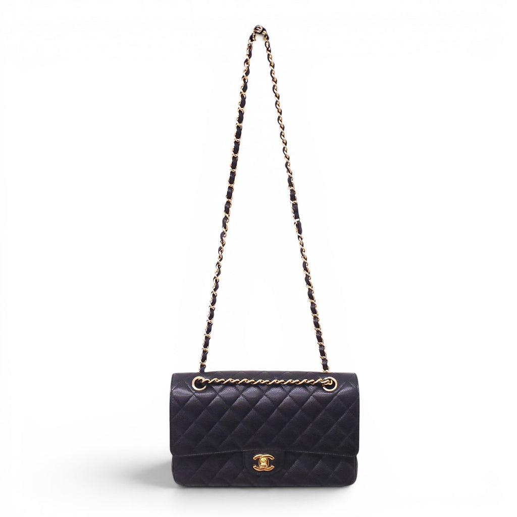 CHANEL BLACK CAVIAR MEDIUM DOUBLE FLAP BAG