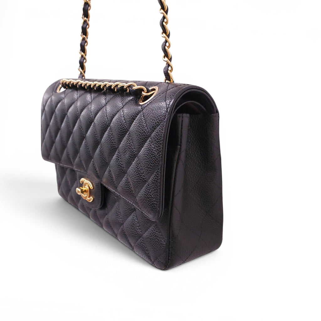 CHANEL BLACK CAVIAR MEDIUM DOUBLE FLAP BAG