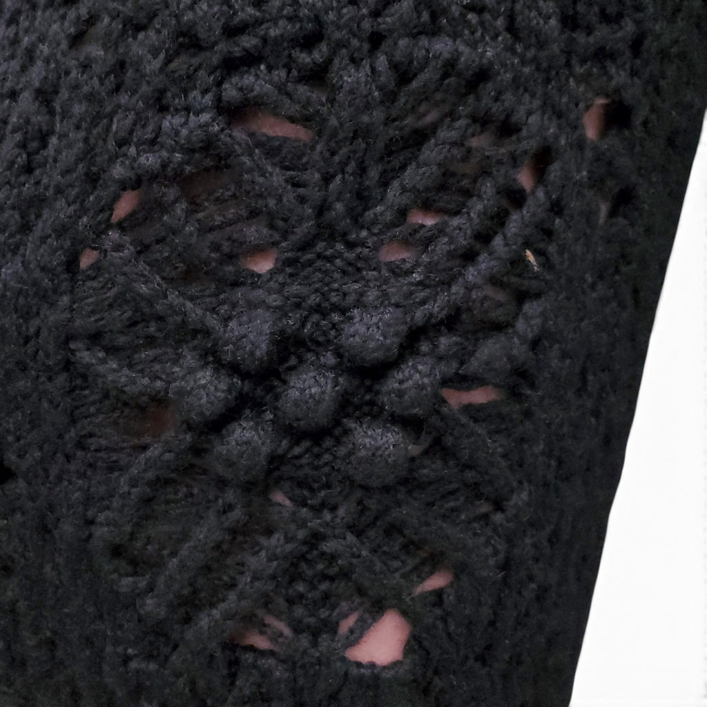CHANEL BLACK KNIT SYNCHED ANKLE TROUSERS - SIZE 36