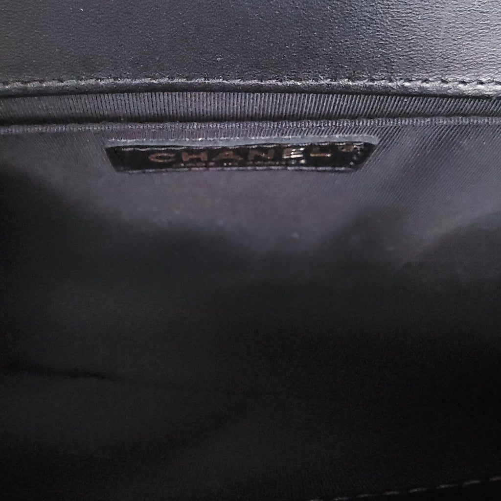 CHANEL BLACK LAMBSKIN BOY BAG