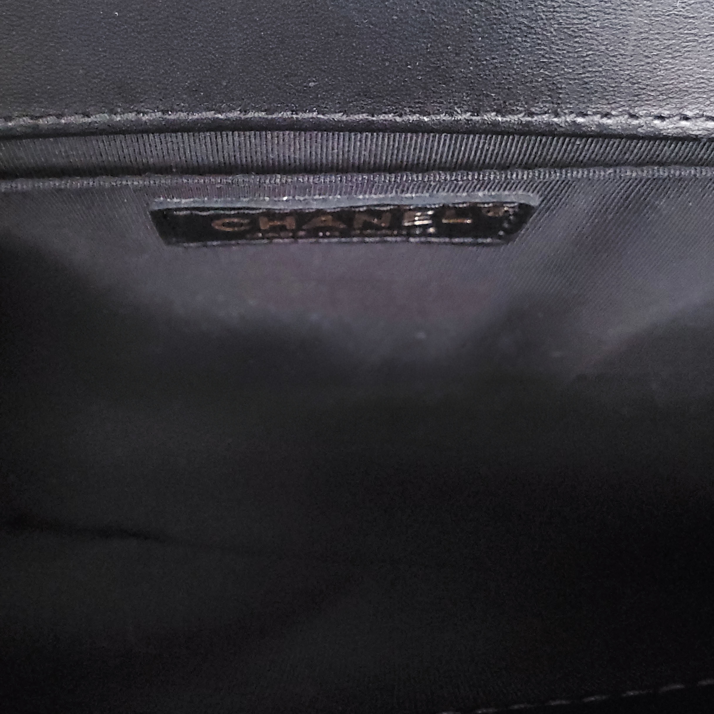 CHANEL BLACK LAMBSKIN BOY BAG