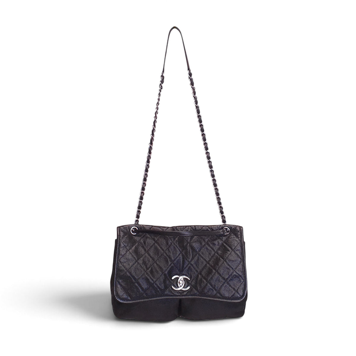 CHANEL BLACK LARGE NATURAL BEAUTY FLAP BAG