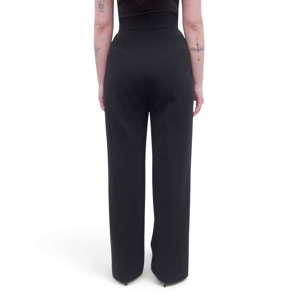 CHANEL BLACK PANT SUIT WITH LION BUTTONS - SIZE 36