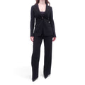 CHANEL BLACK PANT SUIT WITH LION BUTTONS - SIZE 36