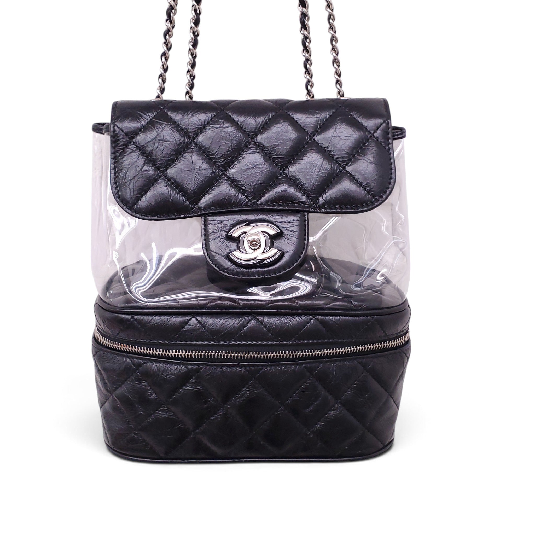 CHANEL BLACK PVC AQUARIUM BACKPACK