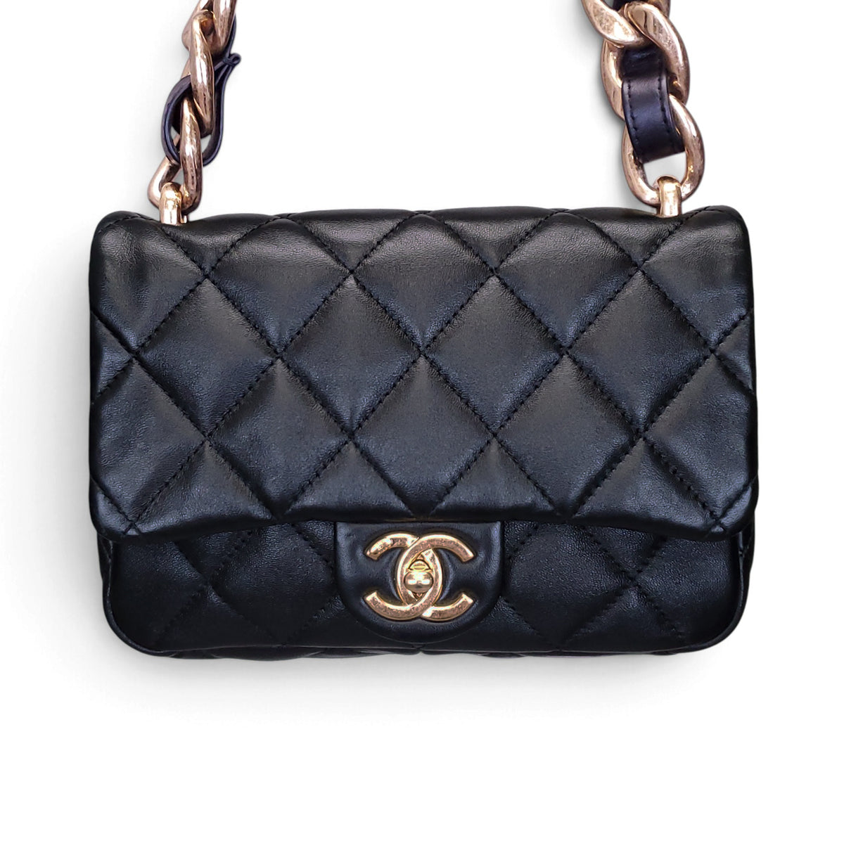 CHANEL BLACK SMALL FUNKY TOWN FLAP BAG