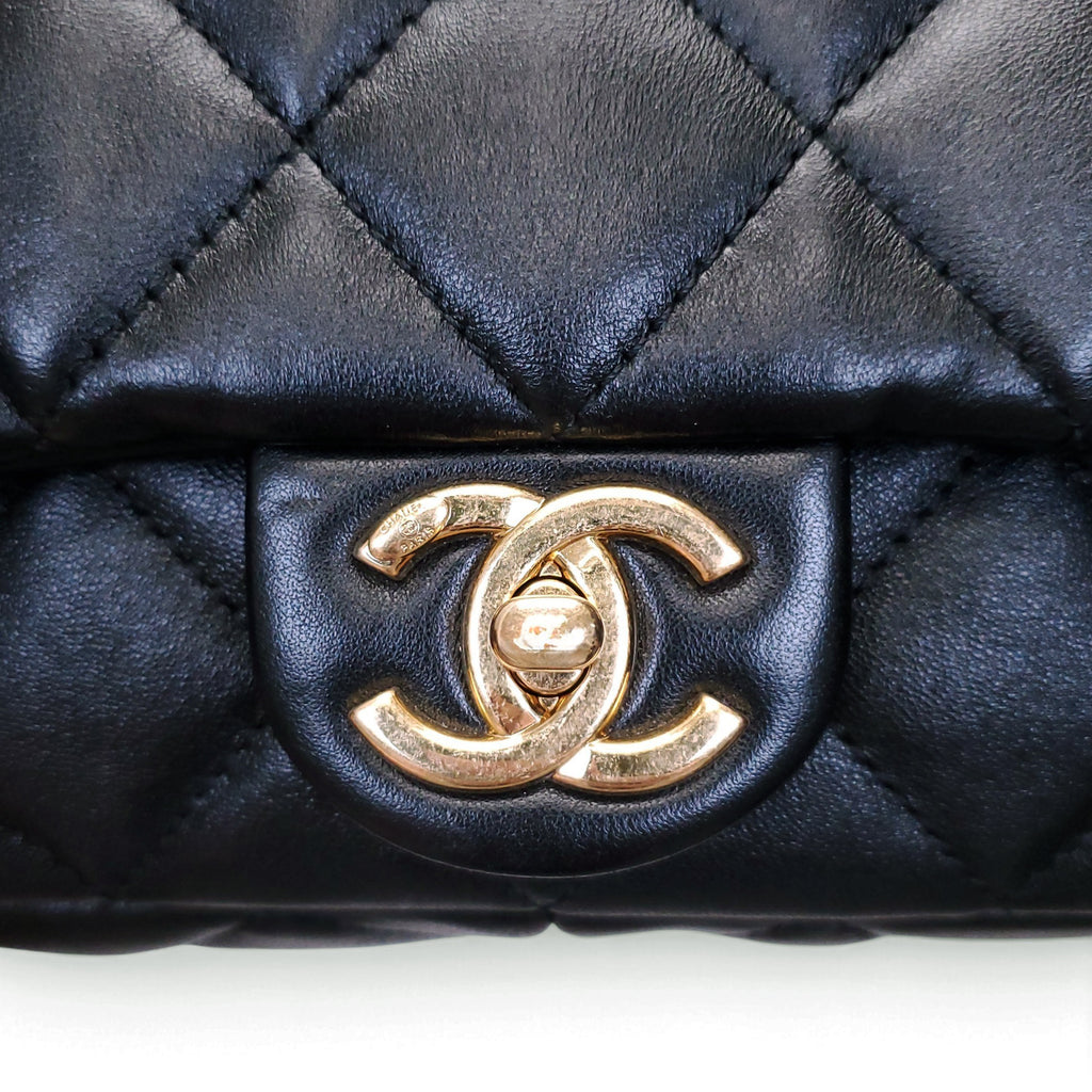 CHANEL BLACK SMALL FUNKY TOWN FLAP BAG
