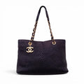 CHANEL BLACK SURPIQUE CHEVRON TOTE