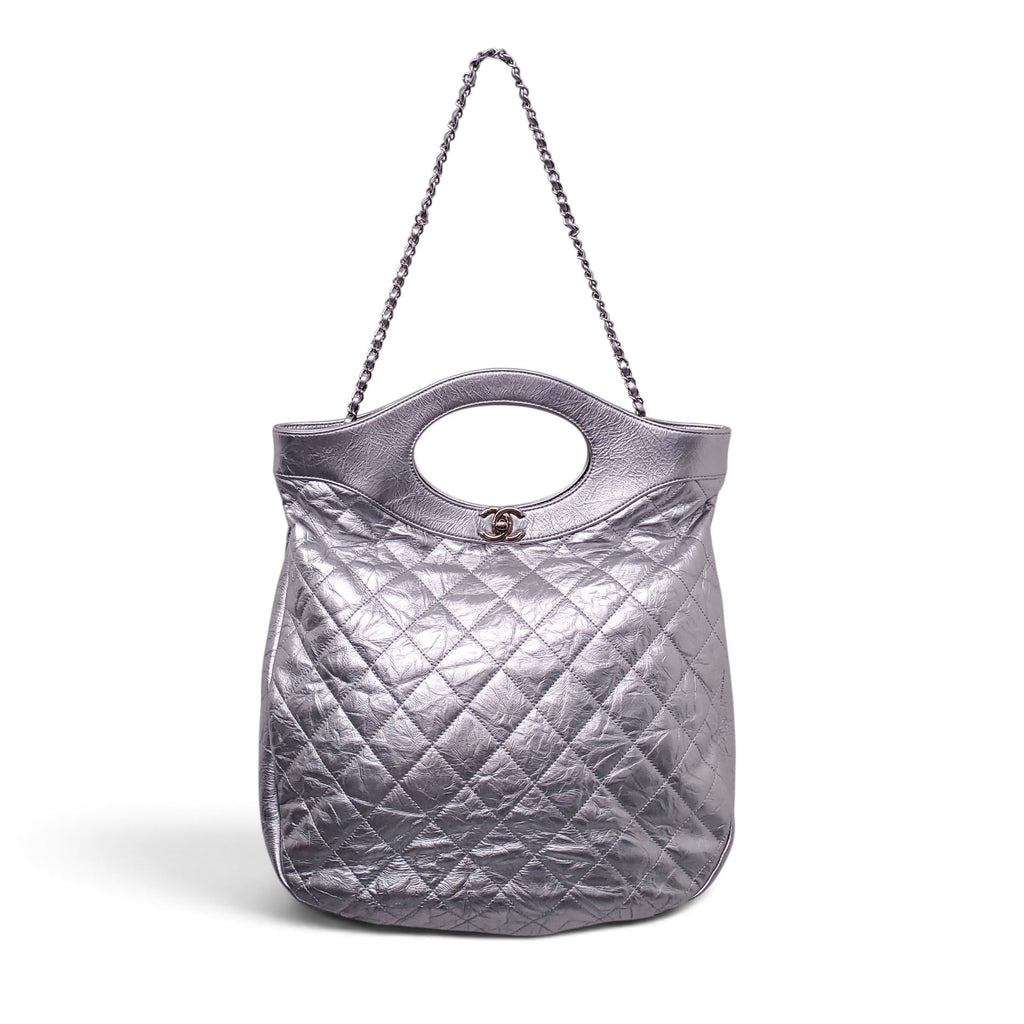 CHANEL CALFSKIN SILVER 31 TOTE