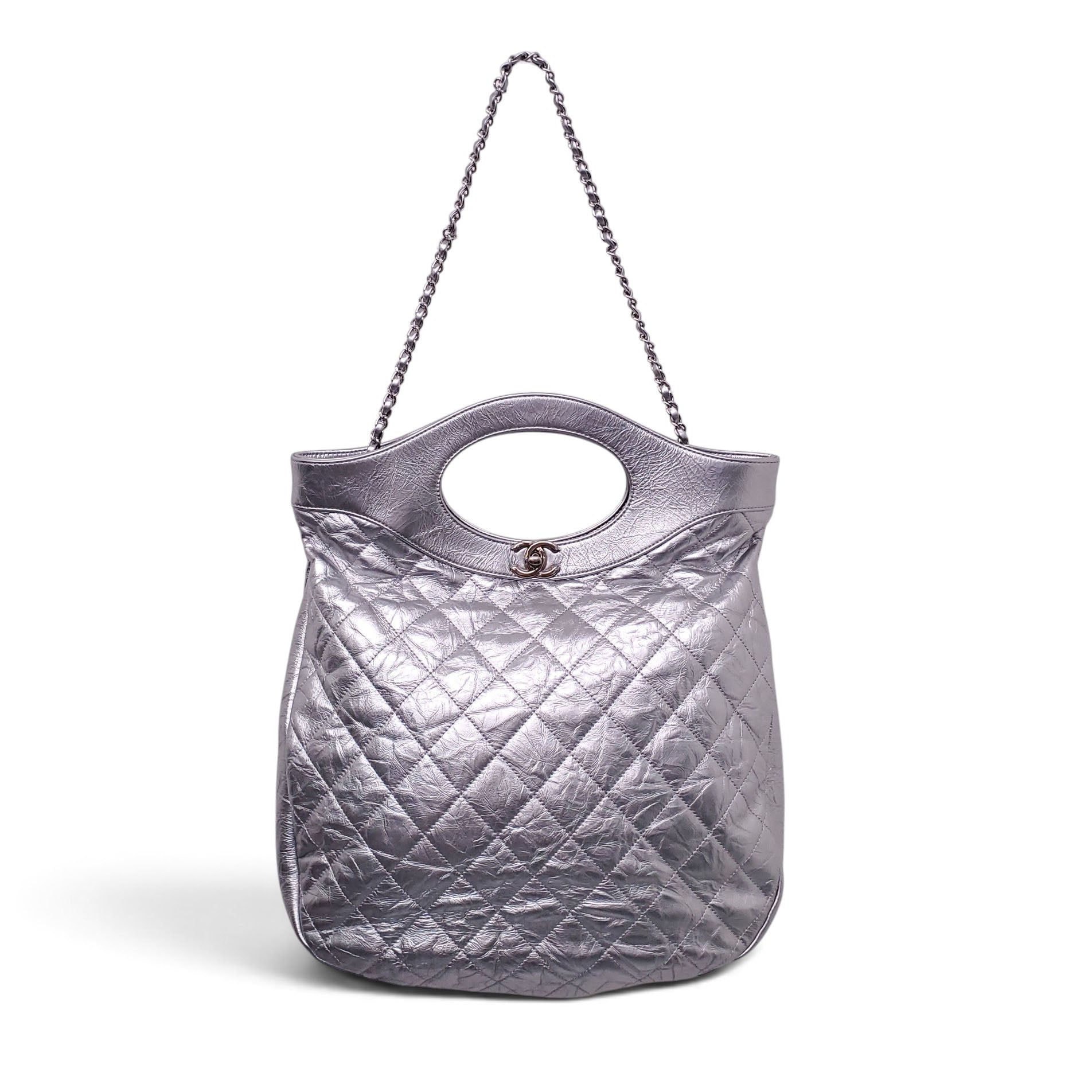 CHANEL CALFSKIN SILVER 31 TOTE