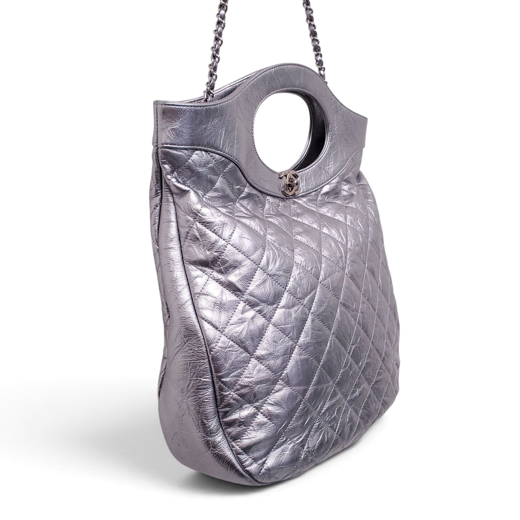 CHANEL CALFSKIN SILVER 31 TOTE