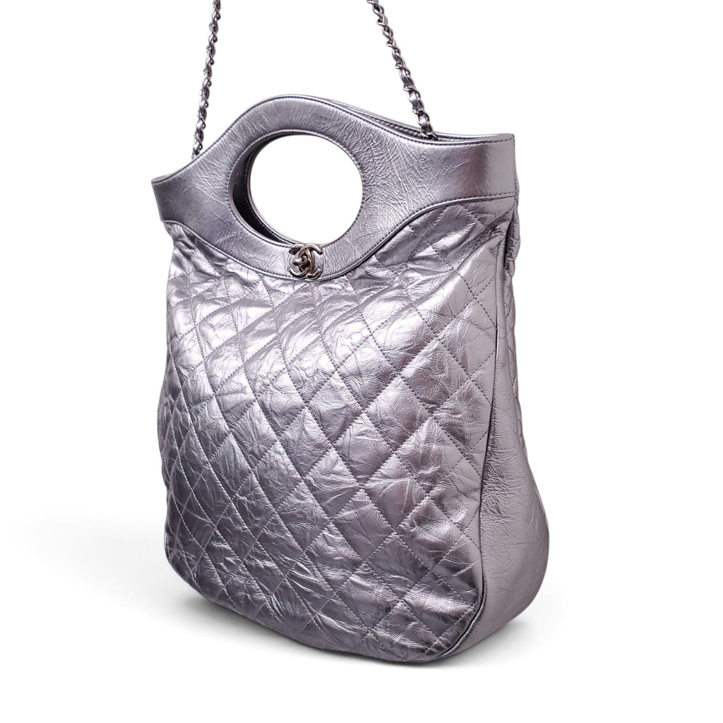 CHANEL CALFSKIN SILVER 31 TOTE