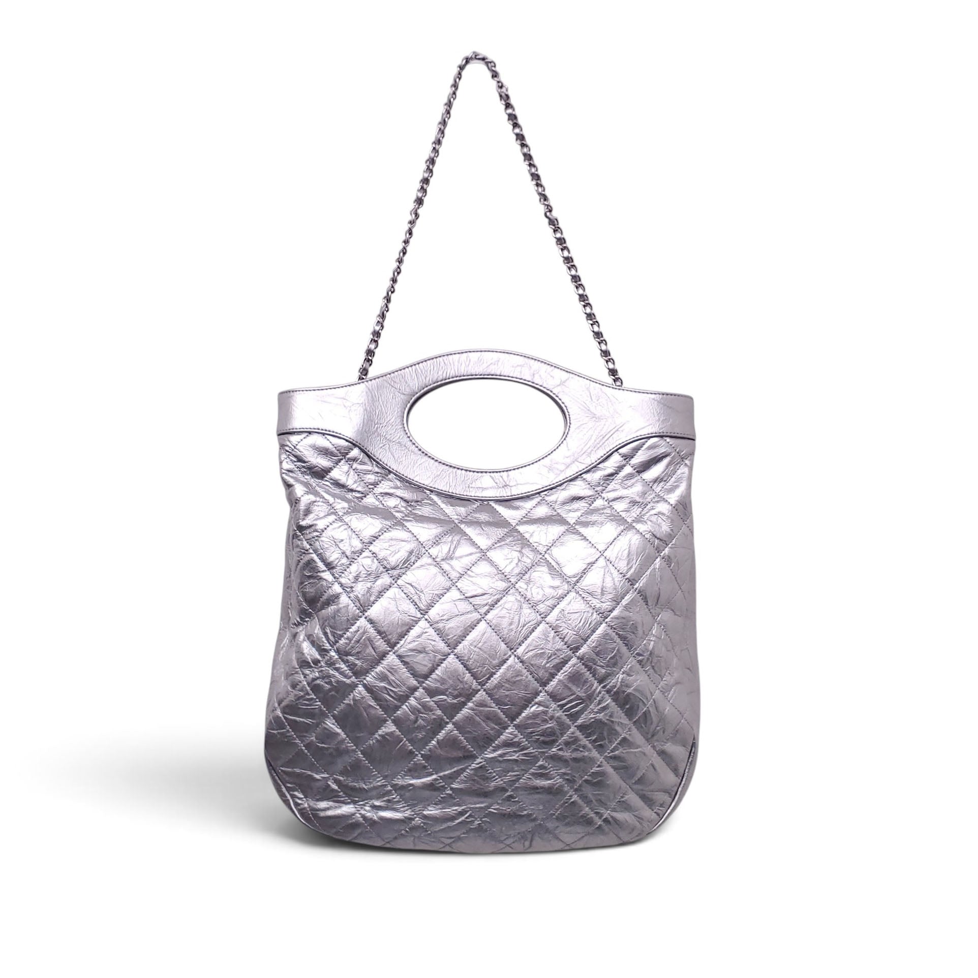 CHANEL CALFSKIN SILVER 31 TOTE