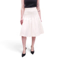CHANEL CREAM IRIDESCENT PLEATED SKIRT - SIZE 38