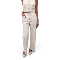 CHANEL CREAM JEANS WITH CRYSTAL BUTTON - SIZE 38