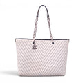 CHANEL CREAM PERFORATED TOTE BAG WITH CC LOGO