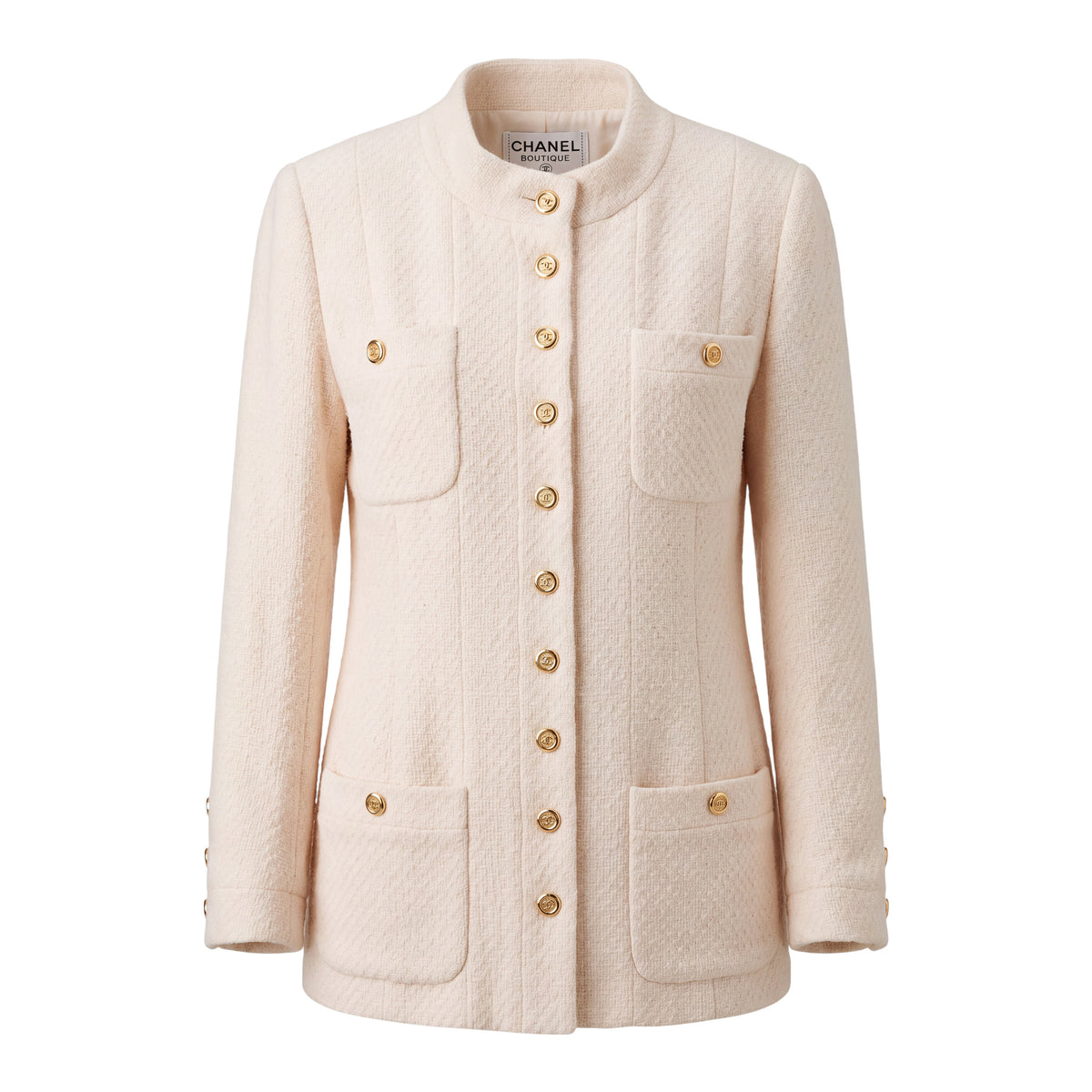 CHANEL CREAM VINTAGE JACKET - SIZE 40