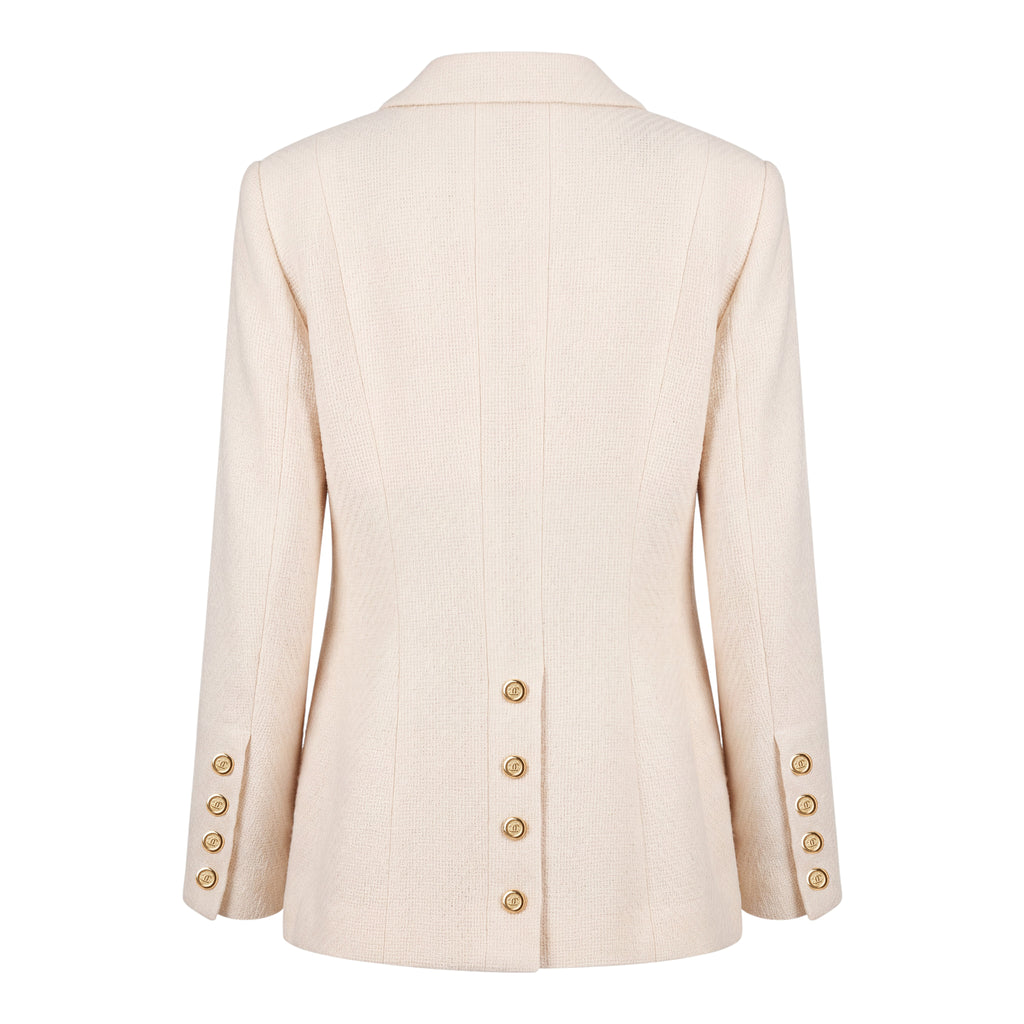 CHANEL CREAM VINTAGE JACKET - SIZE 40