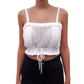 CHANEL CROCHET CROPPED WHITE TOP - SIZE 38
