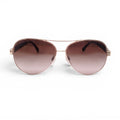 CHANEL GOLD AND BROWN AVIATOR SUNGLASSES