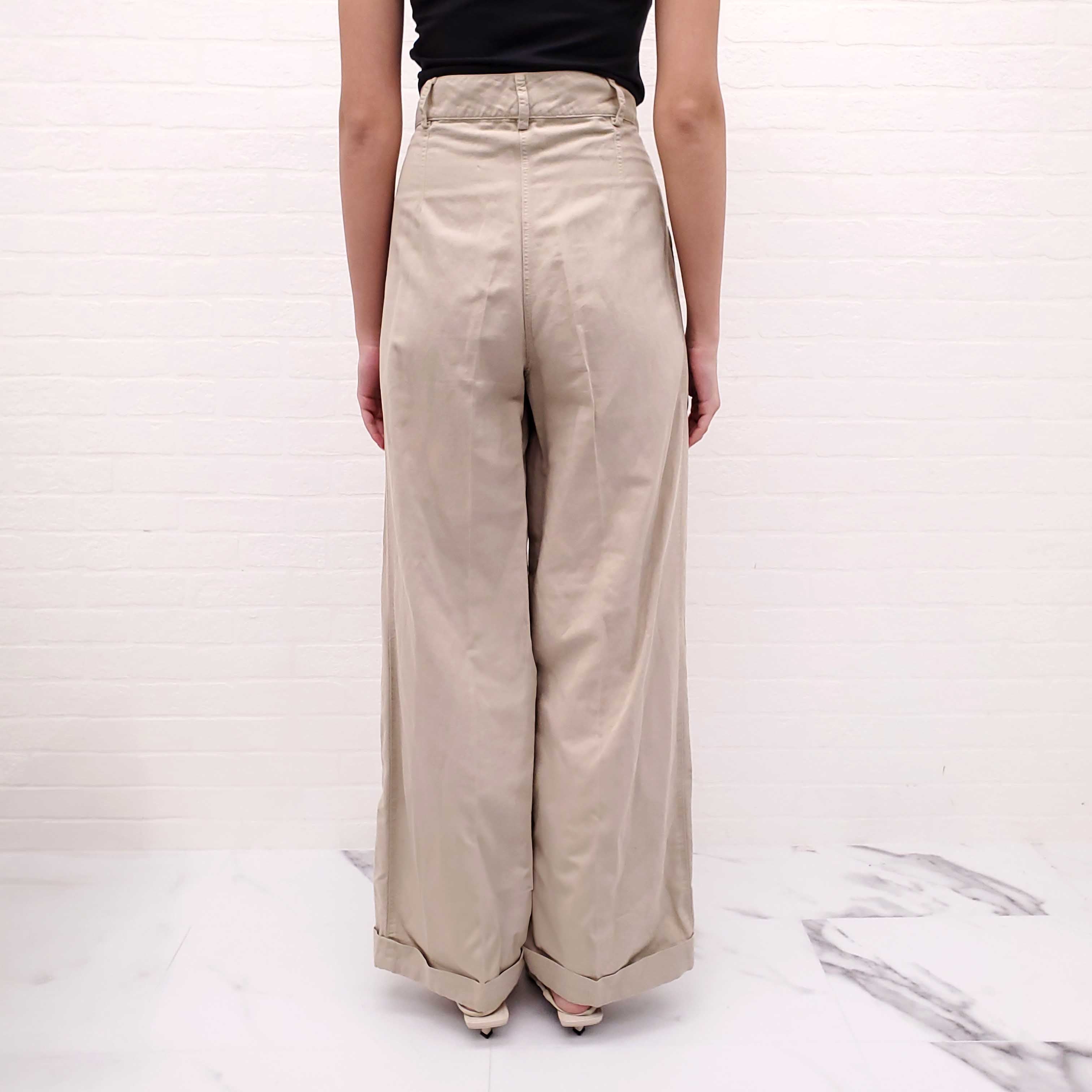 CHANEL KHAKI CARGO PANTS - SIZE 42