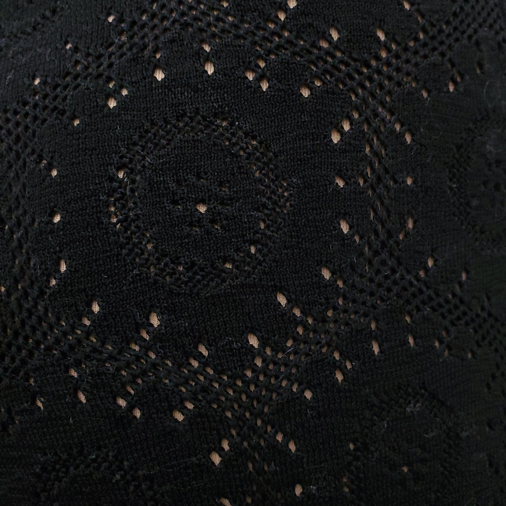 CHANEL LACE CROCHET BLACK TROUSERS - SIZE 34