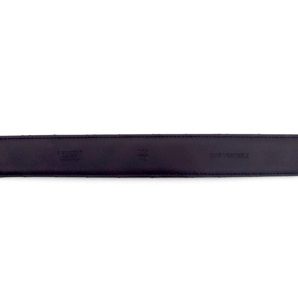 CHANEL LEATHER LOGO BELT - SIZE 105