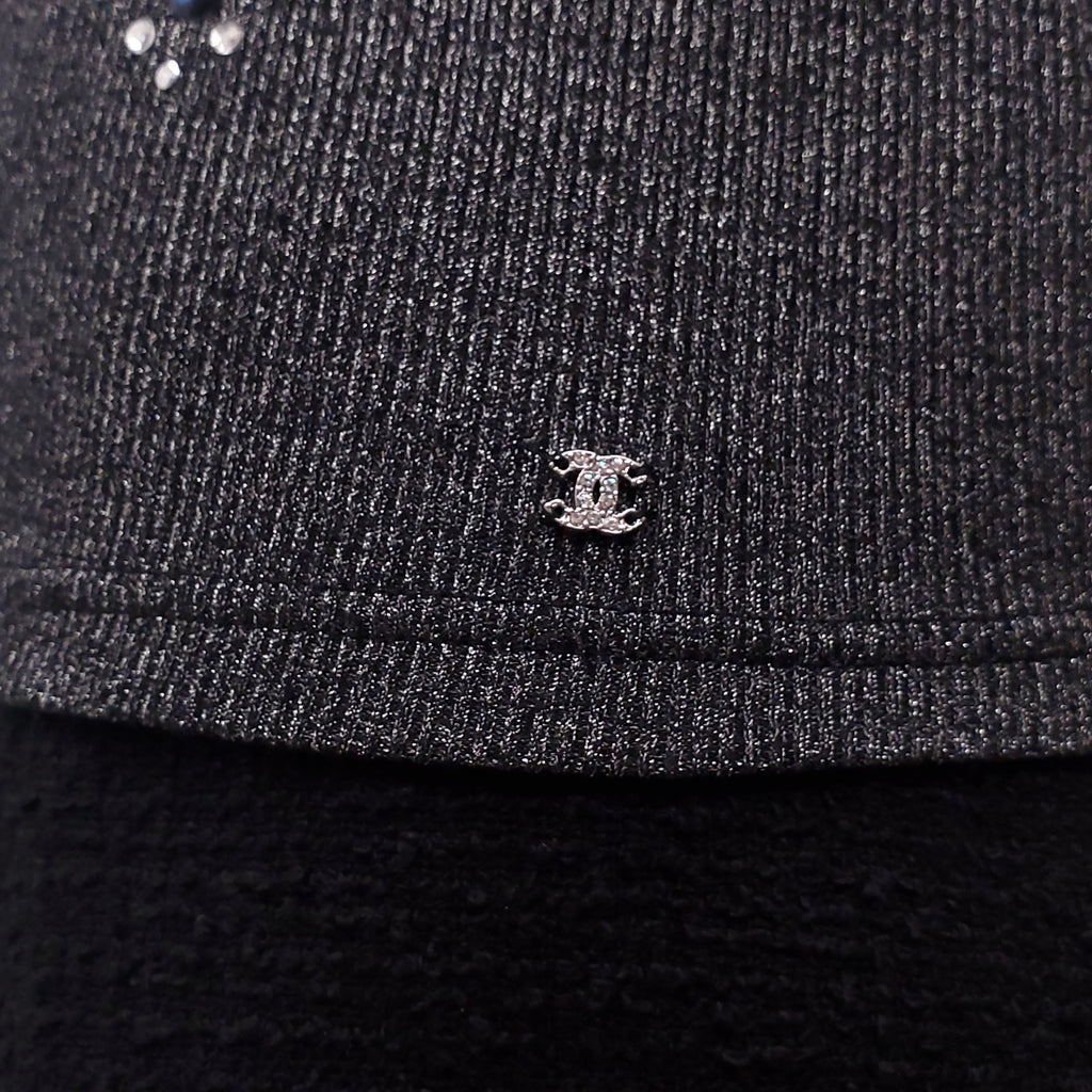 CHANEL METALLIC LOGO GEMS BYZANTINE CROSS EMBELLISHED TOP - SIZE 36