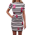 CHANEL MULTICOLOUR LOGO DRESS WITH MATCHING BELT - SIZE 36