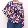 CHANEL NAVY FLORAL LOGO SILK TANK TOP WITH MATCHING CROPPED JACKET - SIZE 44 TOP/42 JACKET
