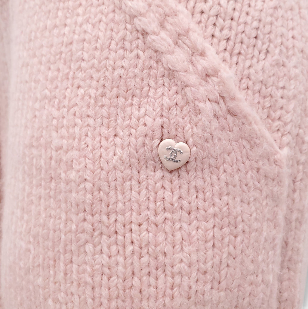 CHANEL PINK KNIT CROCHET TROUSERS - SIZE 36