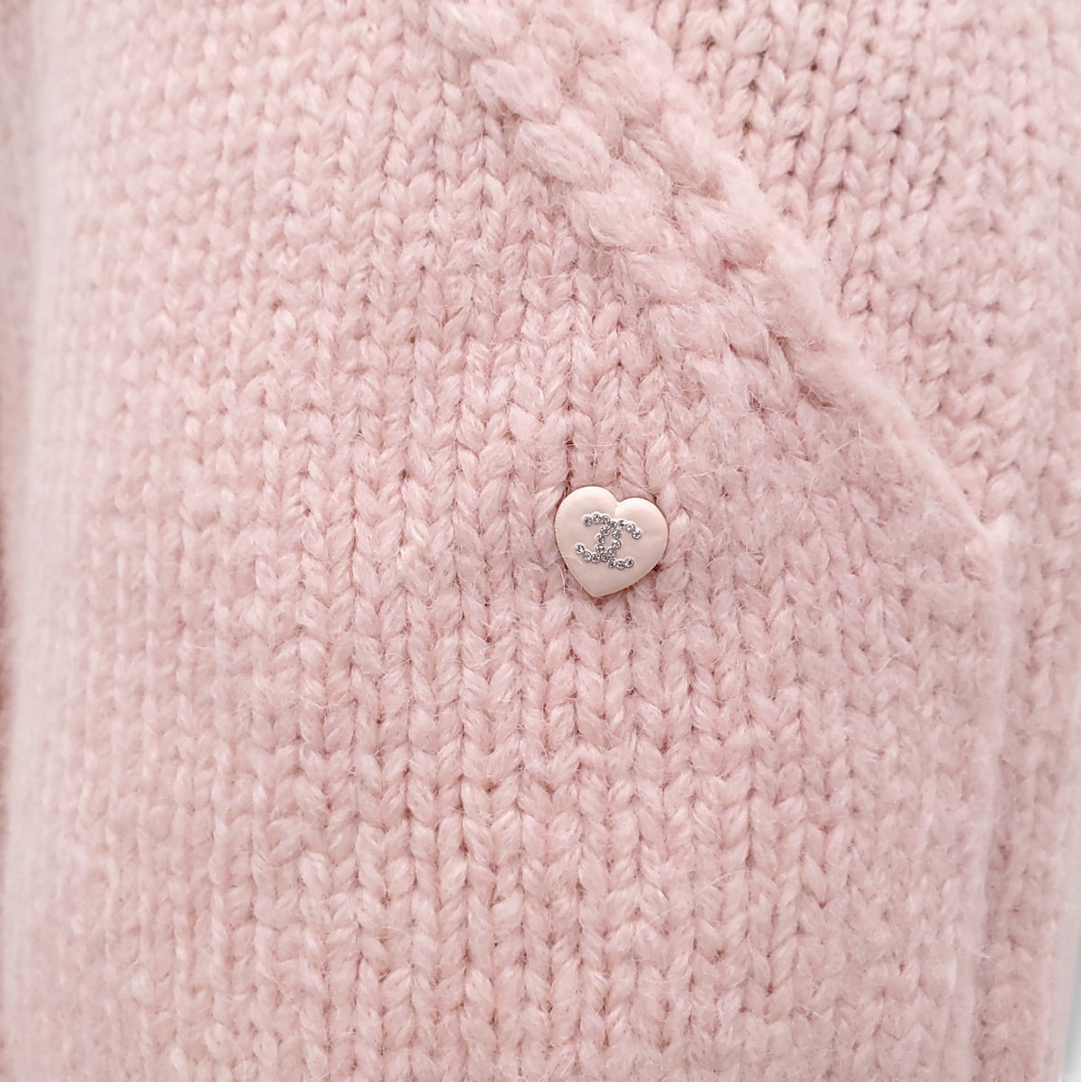 CHANEL PINK KNIT CROCHET TROUSERS - SIZE 36