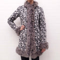 CHANEL RUNWAY LEATHER AND FUR FLORAL EMBROIDERED JACKET - SIZE 38