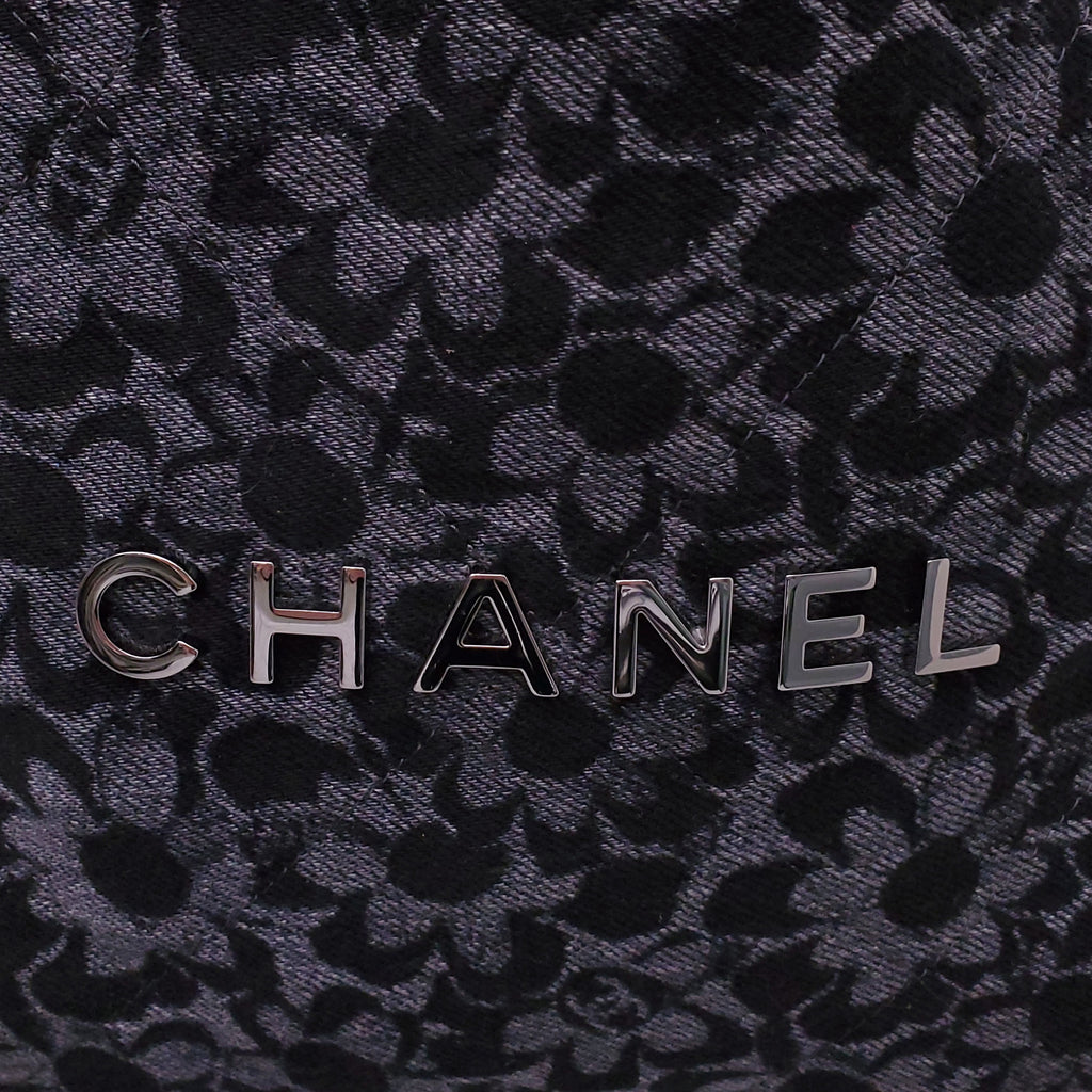 CHANEL SMALL DENIM 22 HOBO FLORAL PATTERN