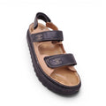 CHANEL TAN AND BLACK LOGO DAD SANDALS - SIZE 38