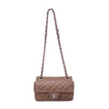 CHANEL TAUPE CAVIAR QUILTED MINI RECTANGULAR FLAP BAG