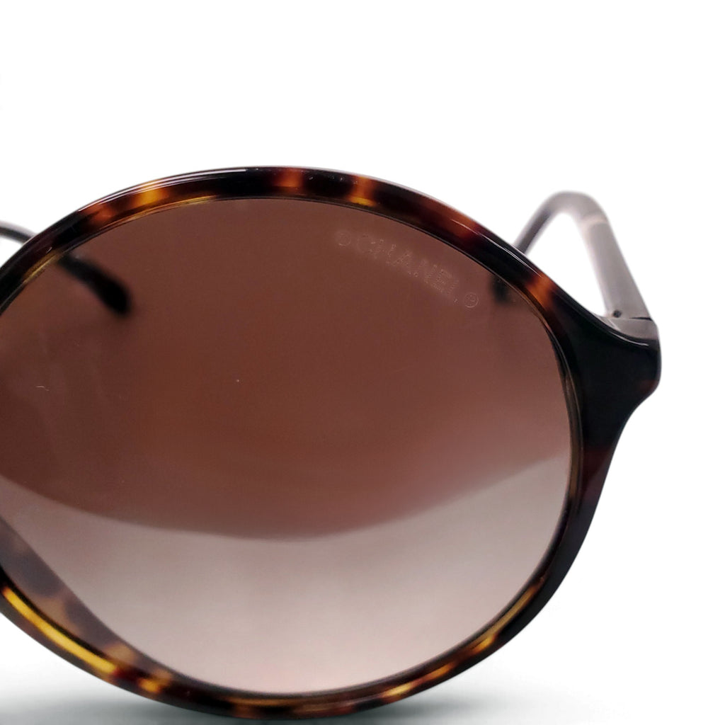 CHANEL TORTOISE SHELL SUNGLASSES WITH PEARL DETAIL