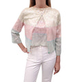 CHANEL TRI-COLOUR SEQUIN TOP AND CARDIGAN - SIZE 38