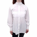 CHANEL WHITE COTTON LONG SLEEVE TOP - SIZE 36