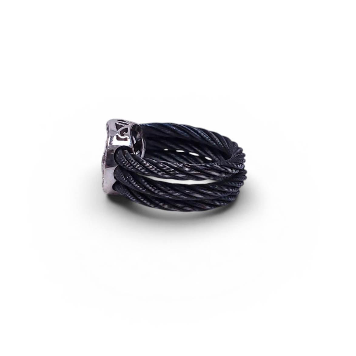 CHARRIOL BLACK ROPE DIAMOND RING - SIZE 6.5