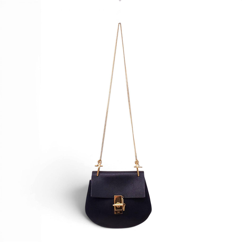 CHLOÉ BLACK LEATHER PADLOCK BAG