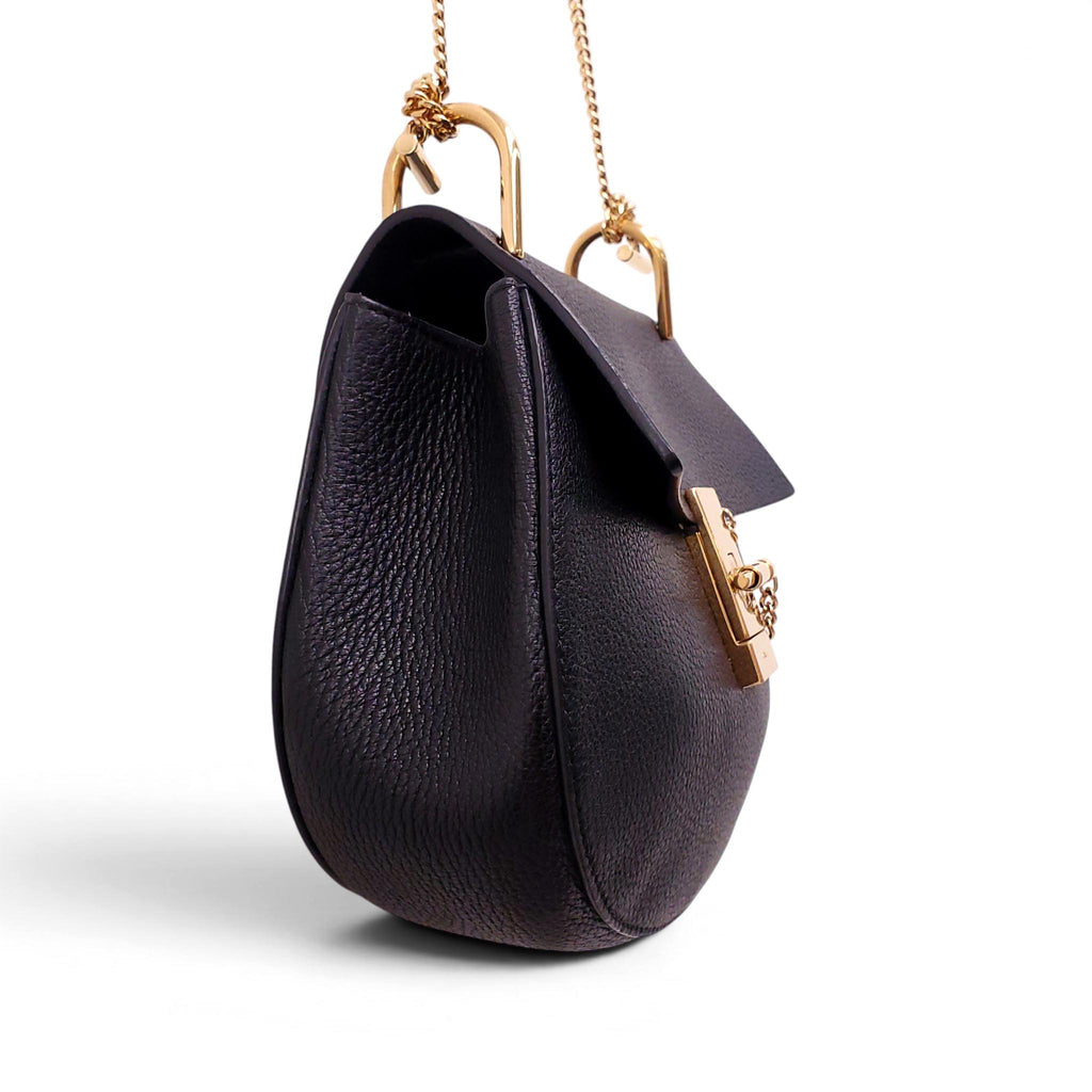 CHLOÉ BLACK LEATHER PADLOCK BAG