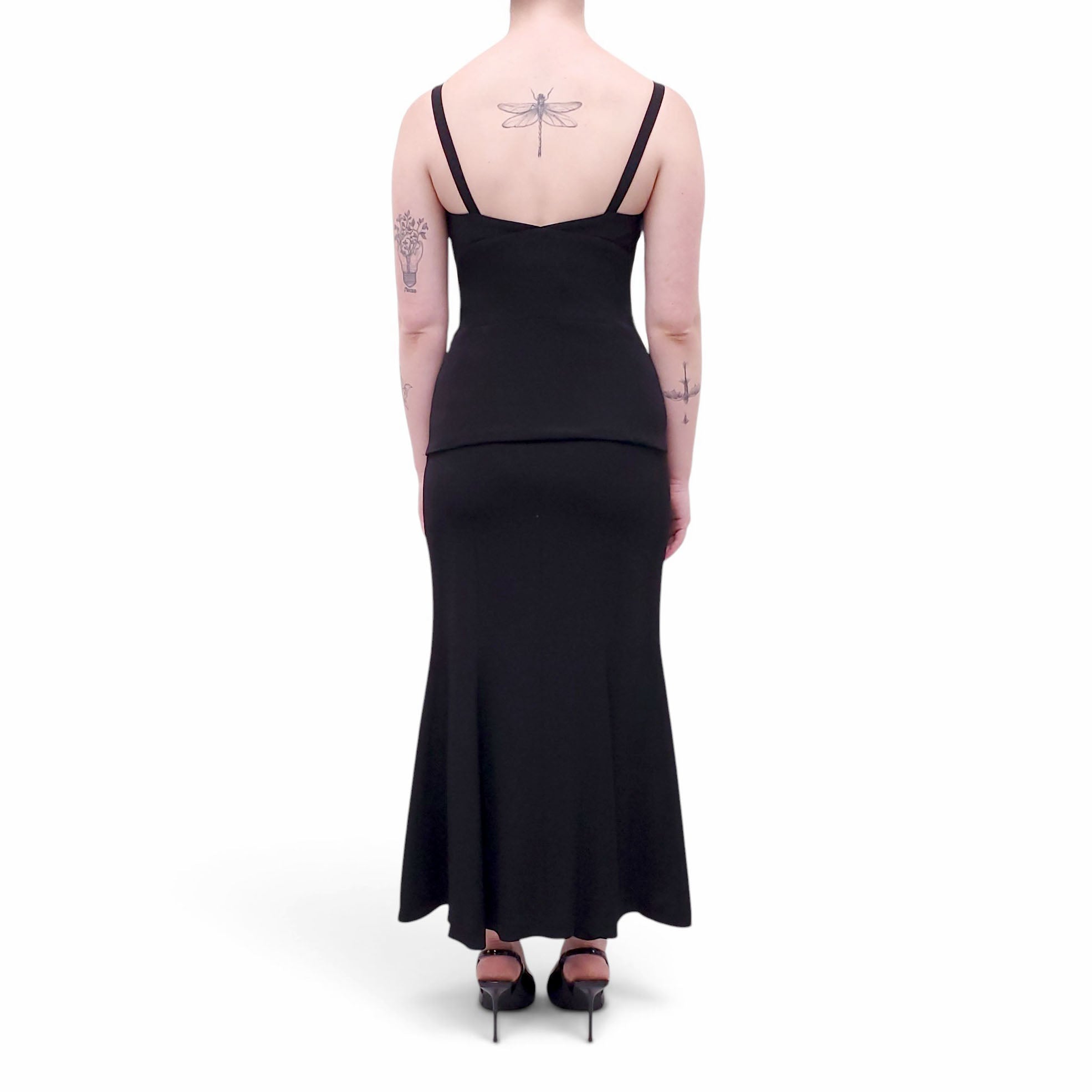 CHLOÉ BLACK VINTAGE DRESS WITH CROPPED JACKET - SIZE 38
