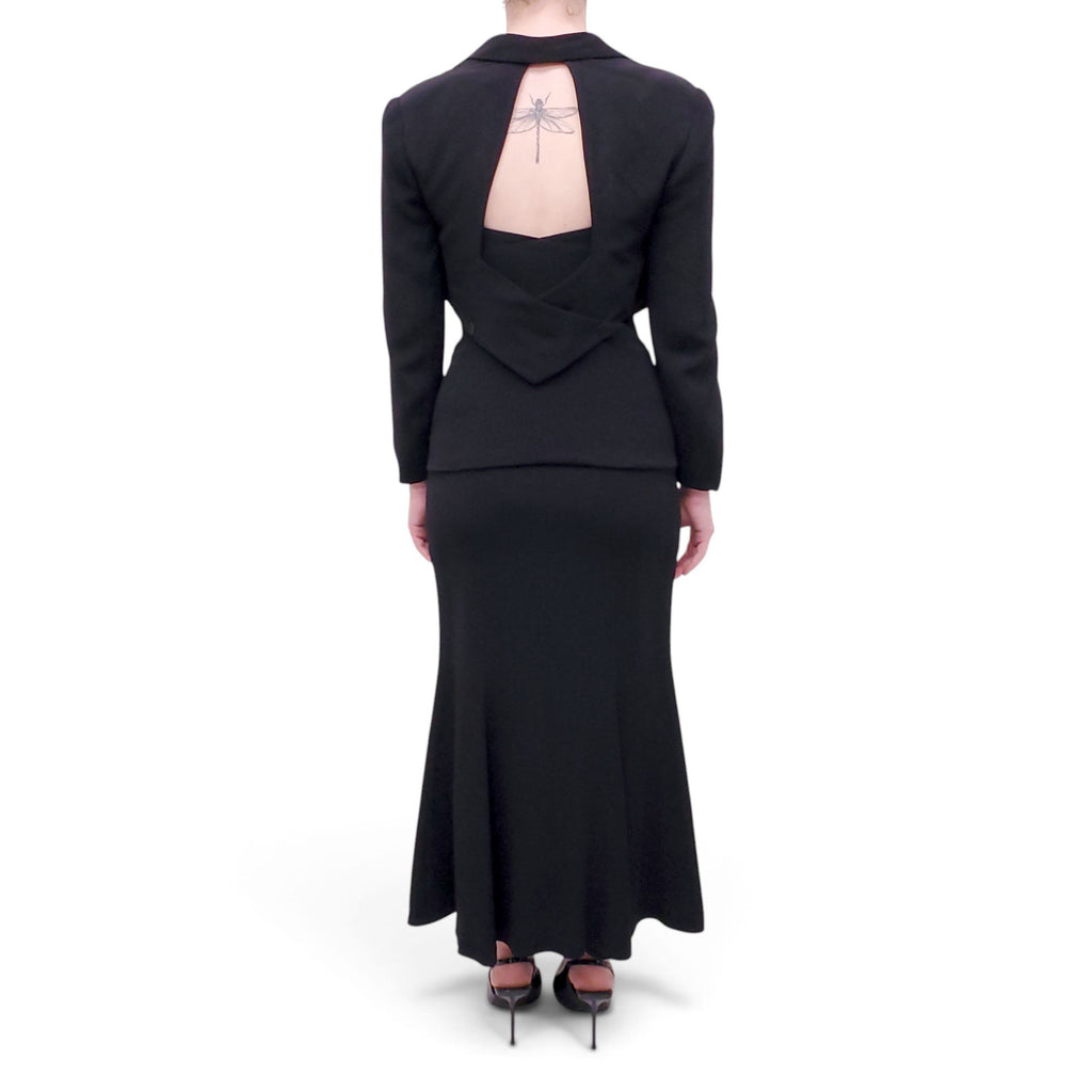 CHLOÉ BLACK VINTAGE DRESS WITH CROPPED JACKET - SIZE 38