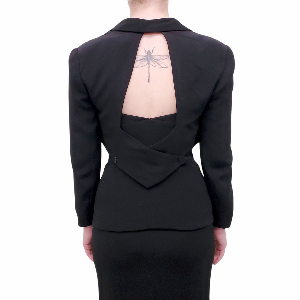 CHLOÉ BLACK VINTAGE DRESS WITH CROPPED JACKET - SIZE 38