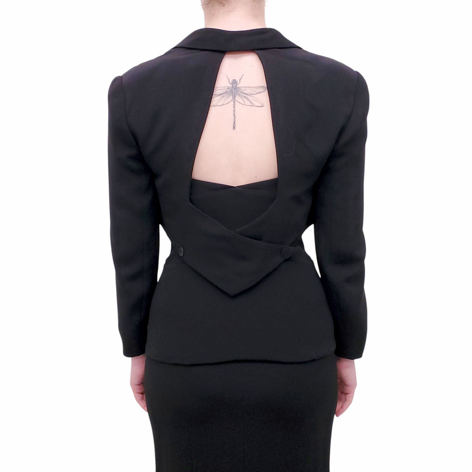 CHLOÉ BLACK VINTAGE DRESS WITH CROPPED JACKET - SIZE 38