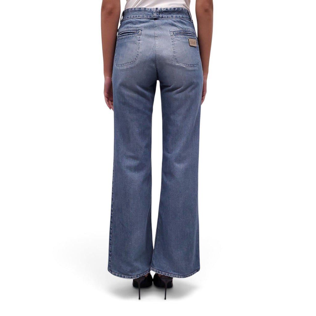 CHLOÉ BLUE DENIM JEANS WITH LOGO - SIZE 38
