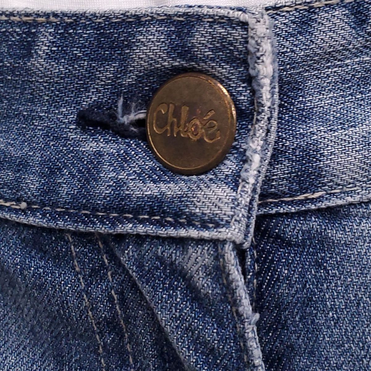 CHLOÉ BLUE DENIM JEANS WITH LOGO - SIZE 38