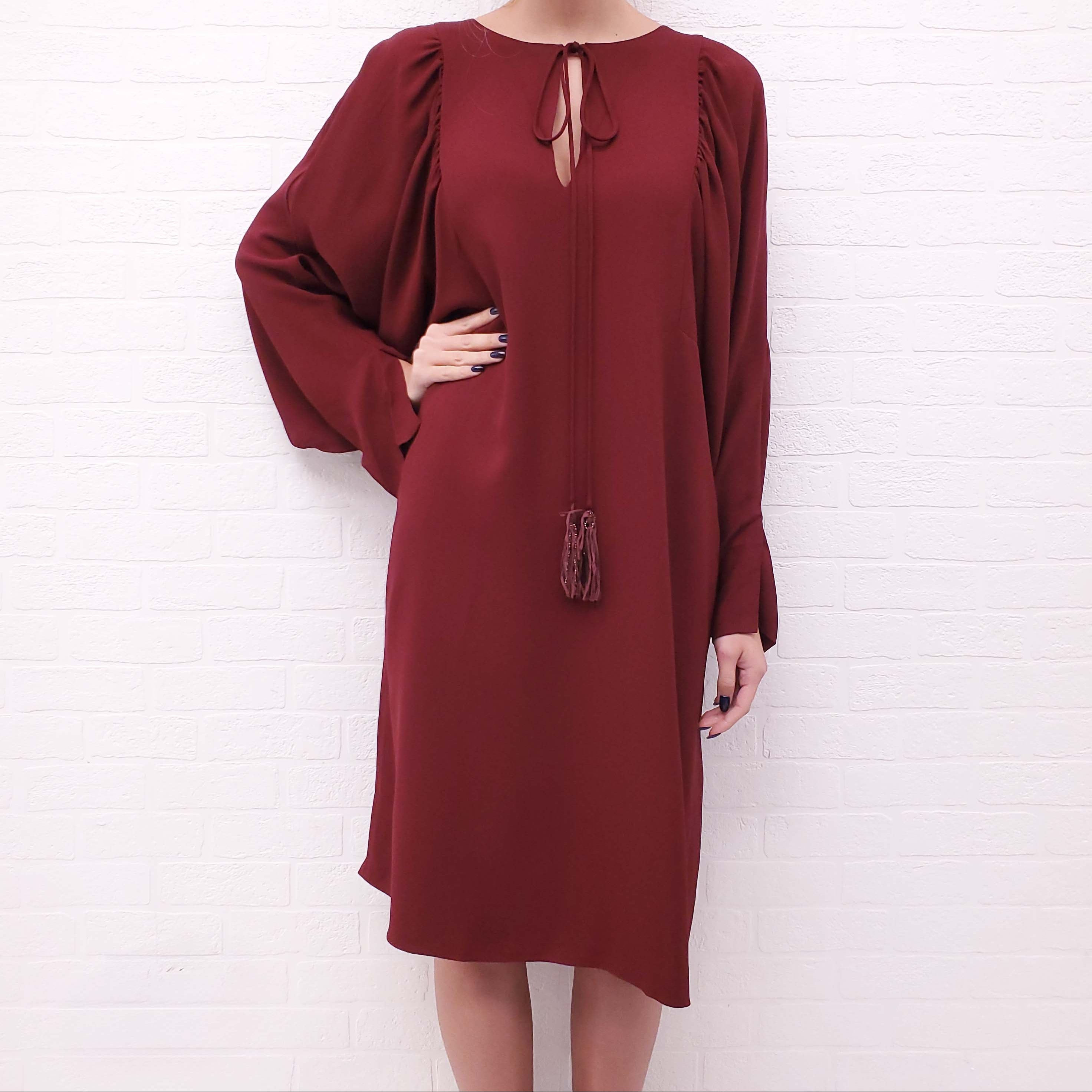 CHLOÉ BURGUNDY DRESS - SIZE 38